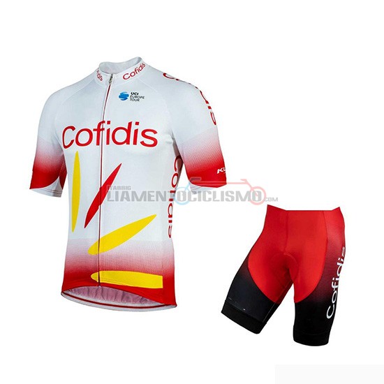Abbigliamento Ciclismo Cofidis Manica Corta 2019 Rosso Bianco
